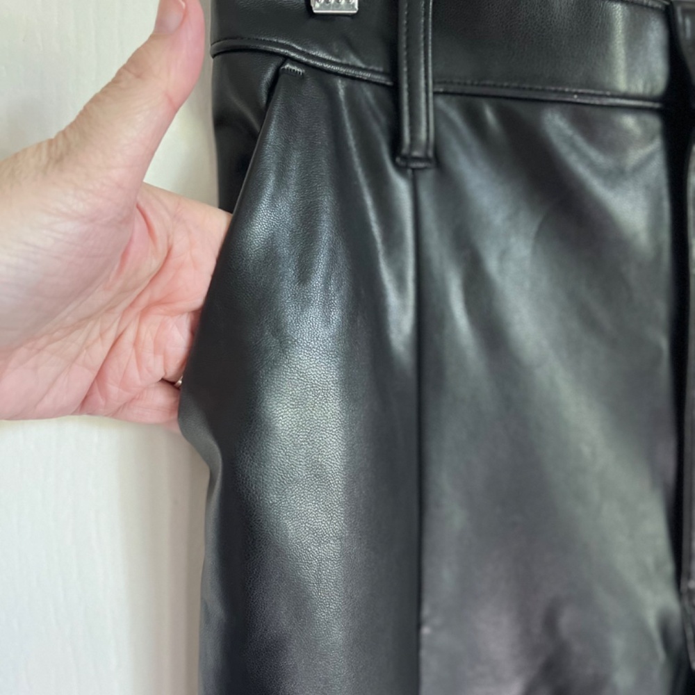 Abercrombie & Fitch Pants The Skinny Ultra High Rise Black Vegan Leather 8/29L - Picture 6 of 14